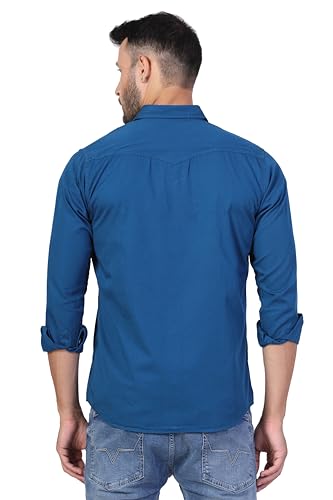 Image of Men's Cotton Twill Utility Shirt | Full Sleeve Button-Down Casual Shirt | Dual Chest Pockets | Comfortable Regular Fit | Everyday Wear