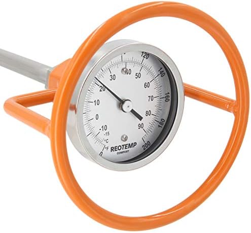 REOTEMP Heavy Duty Compost Thermometer with Probe Guard Bundle - ...