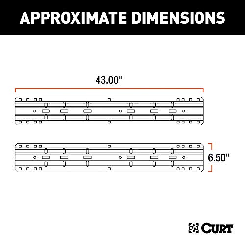 Curt 16204 Industry-Standard 5Th Wheel Hitch Rails, Carbide Black, 25,000 Pounds #TOP1