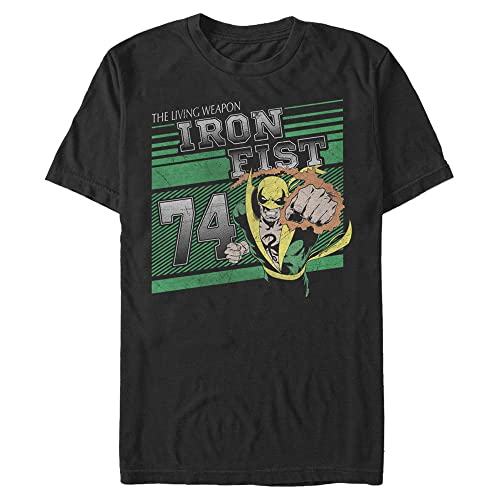 Tee shirt Ironfist Marvel anti-serrage coupe ample noire 3XL pour carrures fortes