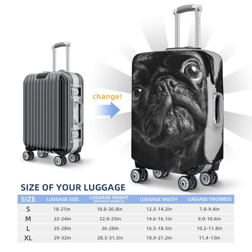 Luggage Cover Washable Elastic Suitcase Covers Cute Pug Dog Travel Baggage Cover Fashion Anti-scratch Suitcase Protector Decoraitve Covers Fits 18-32 Inch Luggages Large2