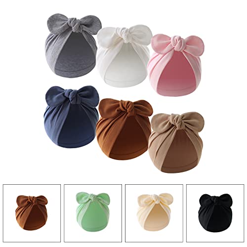 Baby Bowknot Large Bow Turban Hat for Newborn Boys Girl 0-12M Soft Breathable Headdress Photo Hat,Cotton2