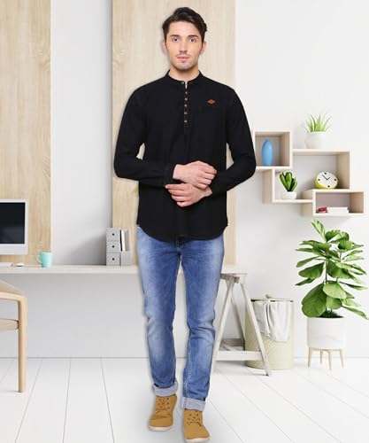 Image of Kuons Avenue Men's Short Denim Kurta | Kurta Shirt for Men