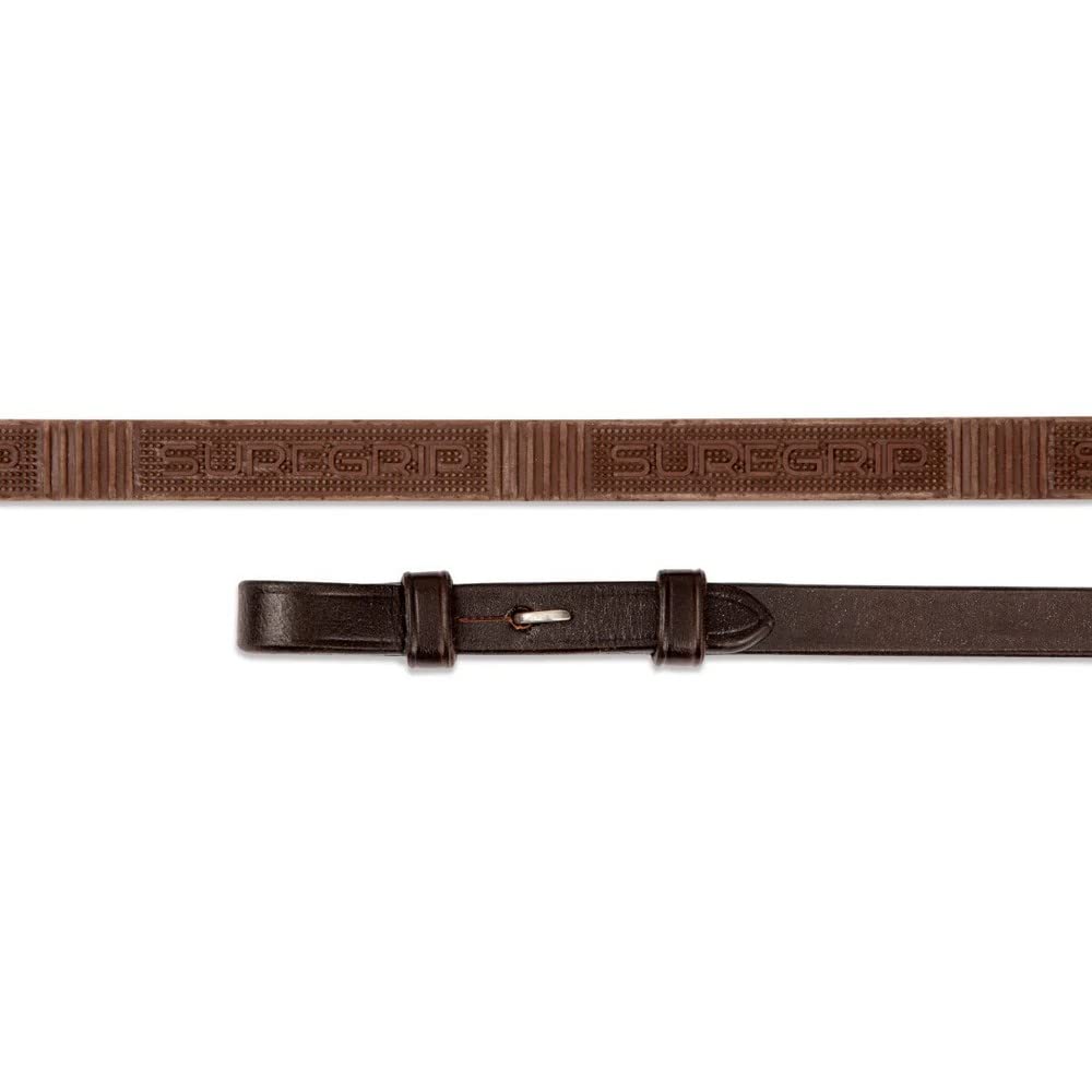 Shires Aviemore Nylon Insert Rubber Grip Reins-Havana 48'' x 1/2''
