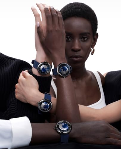 CIGA Design Mechanisch automatisch horloge - Blue Planet U-serie polshorloge rond roestvrij staal/titanium/keramische kast saffierkristal voor mannen en vrouwen met fluororubberband, Blue Planet