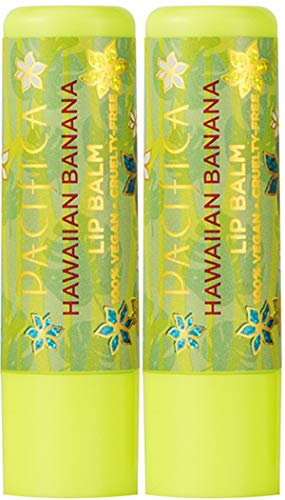 Pacifica Hawaiian Banana Natural Lip Balm (Pack of 2), With Coconut, Almond, Jojoba and Vitamin E, 0.15 oz