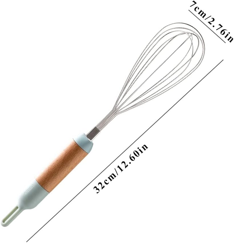 Whisks for Cooking Whisks for Cooking Stainless Steel Wire Whisk Set 2, 12”, Heat Resistant Kitchen Whisks Balloon Whisk for Baking Blending Whisking Beating and Stirring Whisking Whisk (Blue)