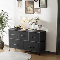 PayLessHere | 5-Drawer Fabric Dresser | Black | 80lbs Load Capacity — image 2