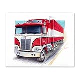 Signed BJ & The Bear truck movie poster, Vintage Print Wall Art 11x14 Inches Retro for Home Bar Garage Decor Gifts Unframed