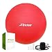 Trideer Exercise Ball (45-85cm) Extra Thick Yoga Ball Chair, Anti-Burst Heavy Duty Stability Ball Supports 2200lbs, Birthing Ball with Quick Pump (Office & Home & Gym) (Red, 45cm)