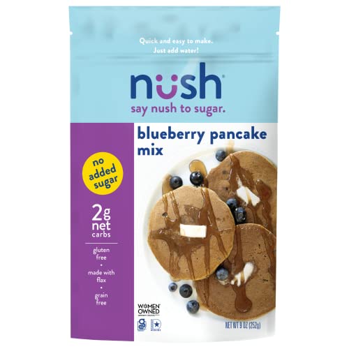 Nush Foods Low Carb Pancake Mix, Healthy Pancake Mix By Nush (Blueberry) | Blueberry Pancake Mix - (2 Pack) - Gourmet Pancake Mix, Keto Pancakes, Low Carb, Low Sugar #TOP5