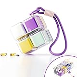 Fynvotriax Weekly Pill Organizer - Foldable Travel Pill Organizer Magic Cube - Large Daily Pill Case for Fish Oil, Medicine, Vitamins, Supplements, Sugar