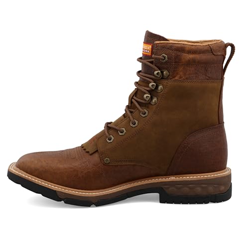 Twisted X Men's 8" CellStretch Lacer - Casual Western Boots for Men, Distressed Saddle & Cognac - Waterproof2