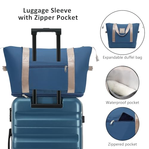 Image of 13 Piece Luggage Sets, Lightweight Suitcases with Dual Spinner Wheels, Carry-On & Check-In Sizes for Travel and Business (Inky blue)