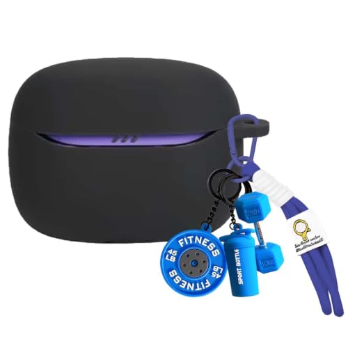 Image of Soft Silicone Case Cover Compatible for JBLL Tune Beam 2 (Boxing Lanyard (Blue))