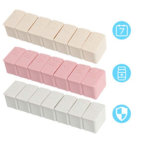 EXCEART 3 pçs organizador de comprimidos para viagem semanal Pill Box 7 Day Pill Case Daily Medicine