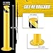 Safety Bollard Post, Steel Bollards,Parking Bollard, Yellow Powder Coated Safety Parking Barrier Post, for Traffic Sensitive Areas (4, 42