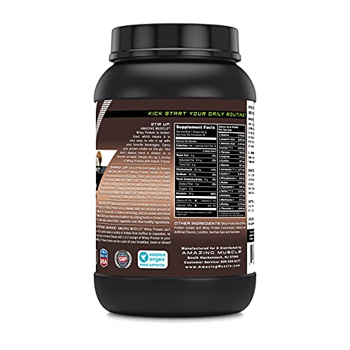 Amazing Muscle 100% Whey Protein Powder *Advanced Formula With Whey Protein Isolate As A Primary Ingredient Along With Ultra Filtered Whey Protein Concentrate (Coconut, 2 Lb) #TOP1