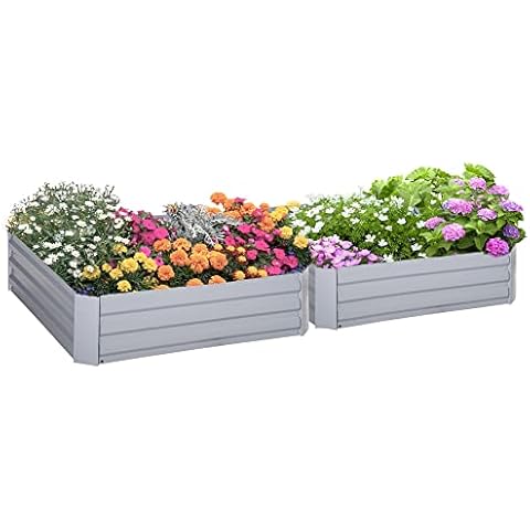 Outsunny Set of 2 Raised Garden Beds Cover