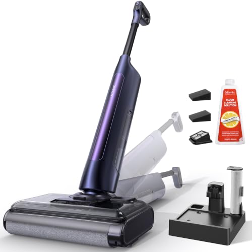 Ultenic Fregona Eléctrica | Aspirador Lava y Friega 3 en 1 | Autolimpieza y 180° Plegable | Limpieza de Bordes 0 mm | hasta 55 min Autonomía y 250 ㎡ | Ideal para Mascotas, Esquinas y Debajo de Muebles