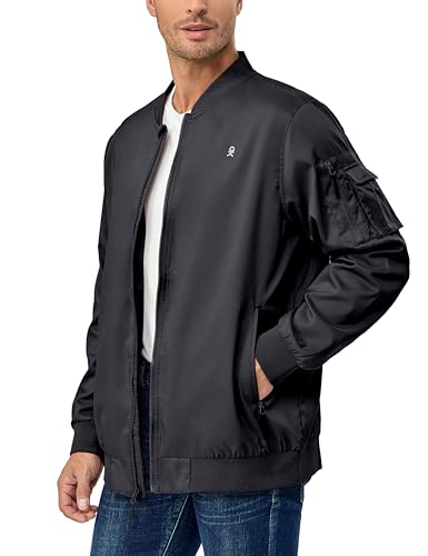 Image of Little Donkey Andy Men's Lightweight Bomber Jacket Causal Fashion Flight Windbreaker Fall Spring Outdoor Coat