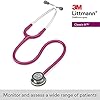 3M Littmann Stetoscopio per il monitoraggio Classic III, tubo auricolare lampone, 69 cm, 5648