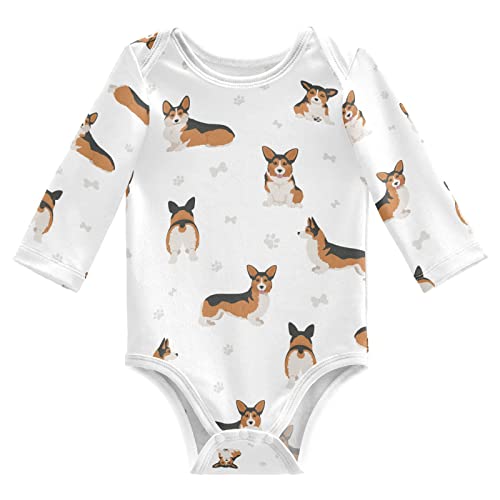 Image of vvfelixl Baby Bodysuits Black Pug White Long Sleeve Cotton Baby Clothes For Boys Girls 0-24 Months
