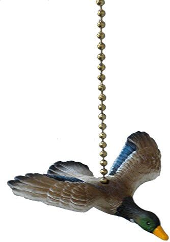 Clementine Designs Flying Mallard Duck Hunting Bird Ceiling Fan Pull Light Chain Extender