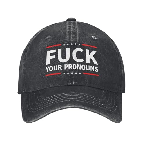 Fuck Your Pronouns Anti Liberals Woke Vintage Baseball Cap Denim Hats Unisex Golf Sports