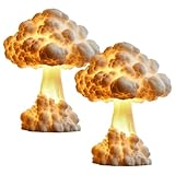Mushroom Cloud Table Lamp,3D Mushroom Cloud Nuclear Blast Lamp,Creative Desk Atmosphere Light for Home Decor, Unique Handmade Resin Lamp for Bedroom, Desk & Creative Gifts (2)