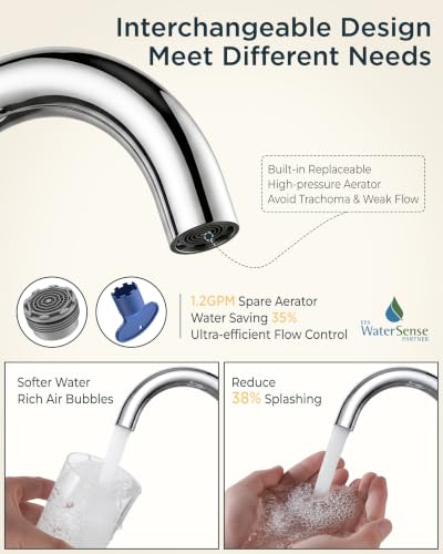 Image of FORIOUS Centerset Chrome Bathroom Faucet 4 Inch, Mirror Faucet Commercial