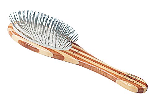 Bass Brushes | Style & Detangle Pet Brush Alloy Pin | Pure Bamboo Handle | Large Oval | Striped Finish | Model A10-SB Bass Brushes | Style & Detangle Pet Brush Alloy Pin | Pure Bamboo Handle | Large Oval | Striped Finish | Model A10-SB