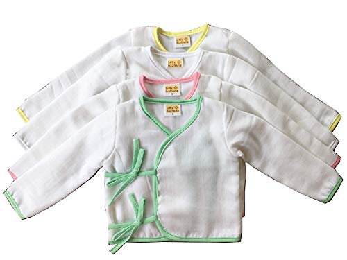 Image of Baby Relaxed Fit Double Muslin Cotton Full Sleeve Tops (Pack of 4) (LSBFST-0001 Assorted3 M6-9Months)