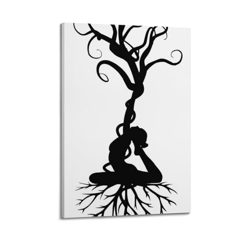 Poster mural moderne silhouette noire 30x45cm WIZIGM style cadre salon