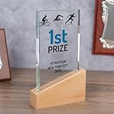 Wanapix | Trofeo Personalizado con Nombre y Texto | Cristal Impreso a Color | Trofeo Deportivo | Rectangular 14x24 cm | Incluye Estuche para Guardar | Premio Personalizado