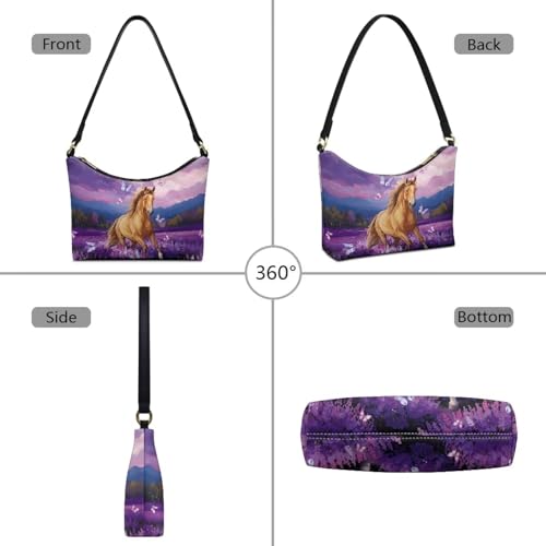 Image of Handbag for Women Leather Underam Shoulder Bag with Zipper Fashion Work Purse Waterproof Travel Wallet