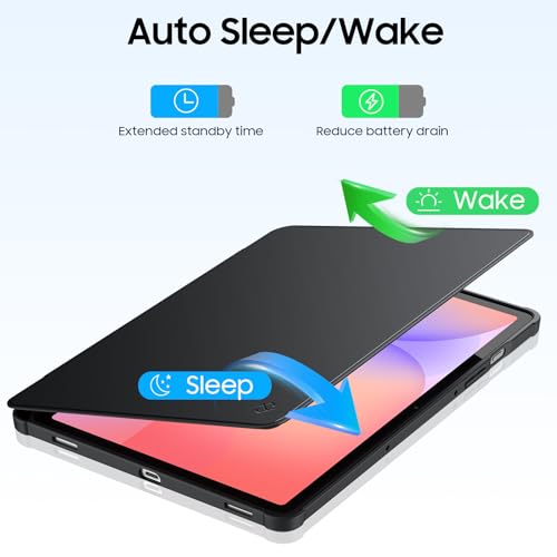 Coque Samsung Tab S10 Lite fine antichoc rotative noire rigide - 6