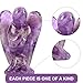 WHAL&YUNE Amethyst Angel Figurine Natural Energy Healing Crystals Gemstone Hand Carved Sculpture for Home Office Desk Decor Holiday Lucky Gift - 2 inches