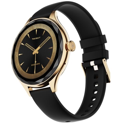 Image of Fire-Boltt Phoenix Aura Women Smart Watch with 1.26 inch Diamond-Cut HD Display, Rotating Crown, Wireless Charging, Bluetooth Calling, Voice Assistant, 120+ Sports Modes - Carbon Black