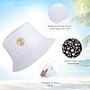 Bucket Hat Summer Reversible Hat Travel Straw Fisherman Wide Brim Travel Bucket Sun Protection Headwear Beach Summer Spring Costume Vacation Clothing Cap (White) #3