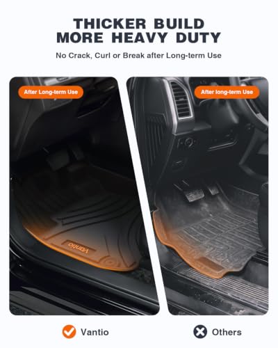 Image of Floor Mats for Toyota Tacoma 2024 2025 2026 Double Cab Auto Tran(Not fit Hybrid), 4th Gen for TRD /SR /SR5 /Limited Anti-Slip Full Coverage All Weather TPE Car Liners with Door Sill Guards