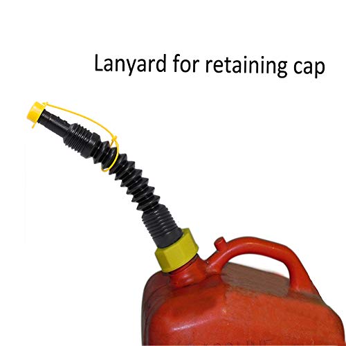 ORANDESIGNE 3 Sets Super Long Gas Can Spouts Replacement Kit Fuel Tank Nozzle with Filter Screen Collar Screw Cap for Pre 2009 Plastic Gas Can Kerosene Water Jug 1 2 5 Gallon Pack of 3 - Thumbnail 6