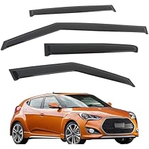4 Pieces Window Visors Vent Rain Guards Replacement for Veloster 2011 2012 2013 2014 2015 2016 2017