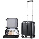 Hanke 14 Inch Underseat Carry On luggage with Wheels, Lightweight Mini Suitcase for Weekender, PC Ha
