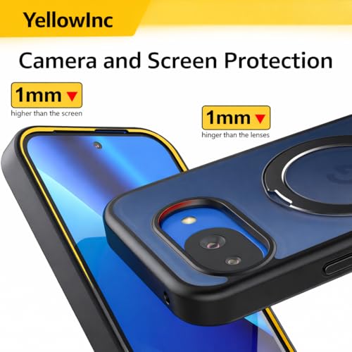 Image of Translucent Case for Google Pixel 10A, Magentic Stand, Aero-Space Grade Protection, Cover (Frosted Black with Ring Stand, Google Pixel 10a)
