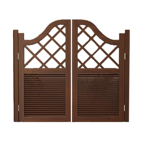 Eleganti porte a feritoia con chiusura automatica, cerniere in acciaio inox, ideali per banconi da bar, cucine e scale, finitura marrone, 290 x 90 cm