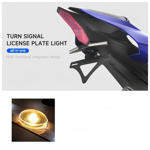 Support de plaque YZF R1 intégré avec feu et clignotant pour queue courte