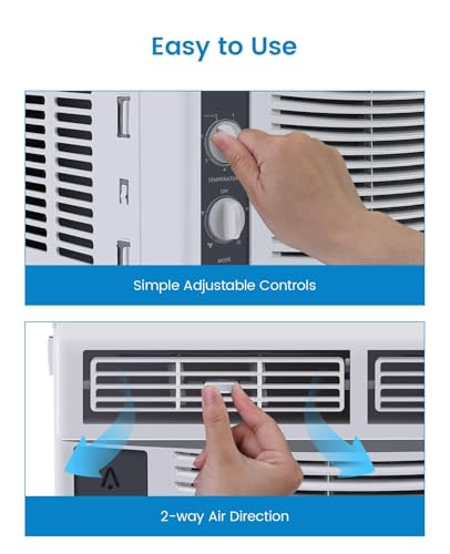 Image of 5,000 BTU Small Window Air Conditioner, Cool up to 150 Sq. Ft. with Easy-to-Use Mechanical Controls and Reusable Filter, Perfect for Small Bedroom, Living Room, Home Office