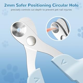 Euqvunn Tagliaunghie Gatto, Professionale Taglia Unghie Gatto Con Foro Di Posizionamento, Taglia Unghie Per Gatti Domestici, Adatto a Conigli, Uccelli, Cuccioli, Gattini E Piccoli Animali (Blu)