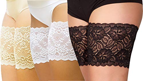 Protector de muslo !!! 3 pares !!! XXL= 79-87 Blanco, negro nudista...
